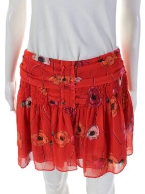 Camilla & Marc Mona Mini Skirt in Red Poppy Floral Print Size 6